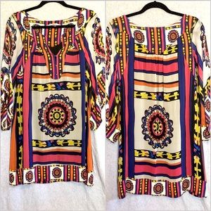 Diane von Furstenburg colored silk tunic dress
